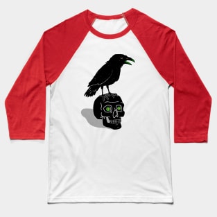 Crow and skull Baseball T-Shirt